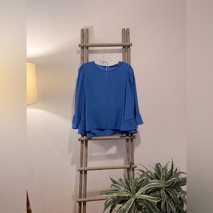 Zara basic flowy Royal Blue 💙 Blouse, bell style sleeves